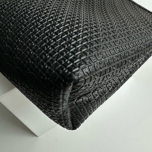 Ted Lapidus Paris Large Travel Cosmetic Bag Clutch Black Zip Top Closure - Picture 3 of 11